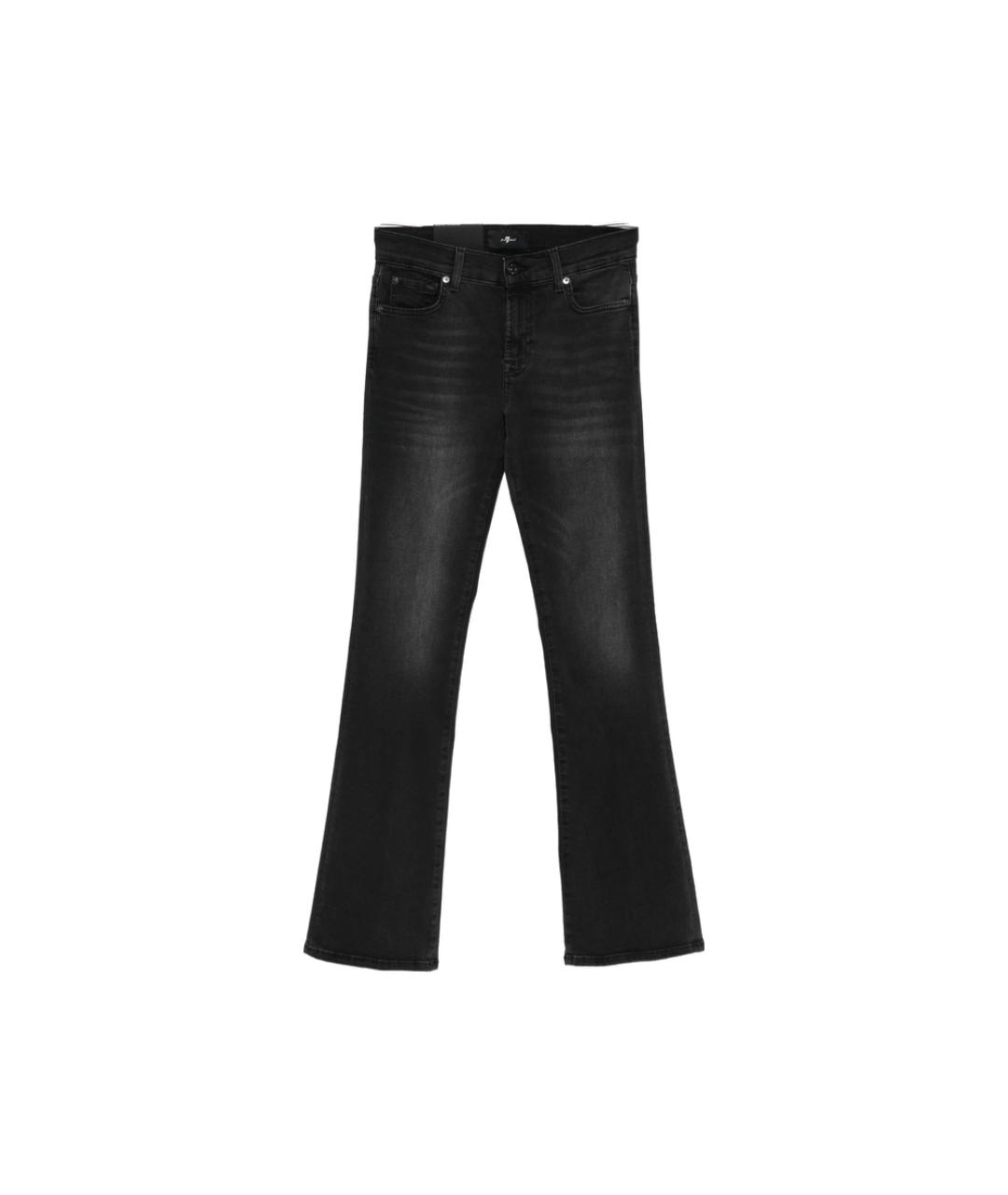 7 FOR ALL MANKIND Черные хлопковые прямые джинсы, фото 1