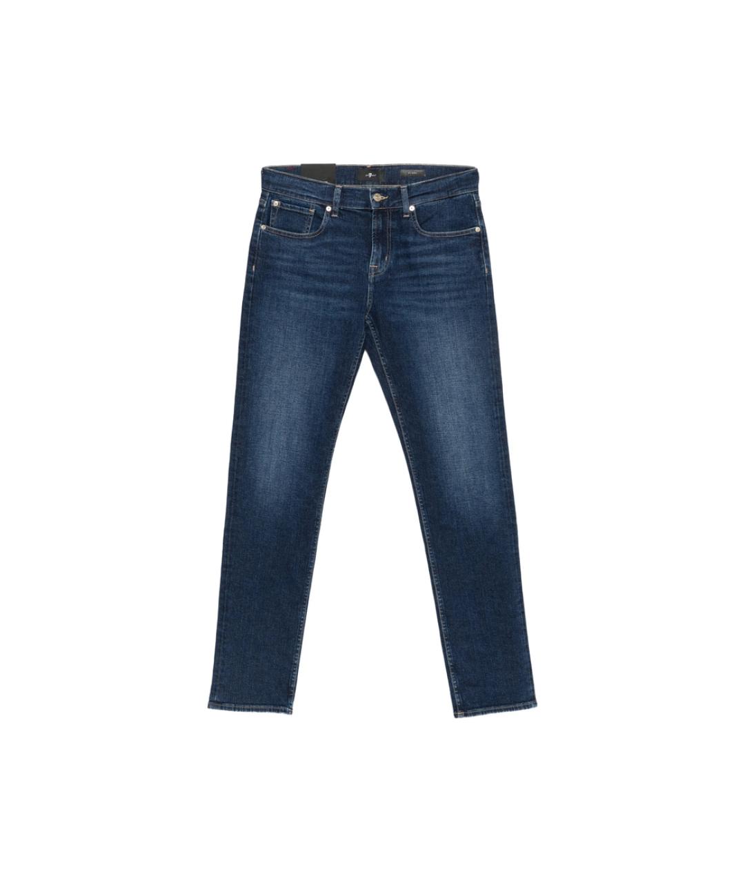 7 FOR ALL MANKIND Синие хлопковые прямые джинсы, фото 1