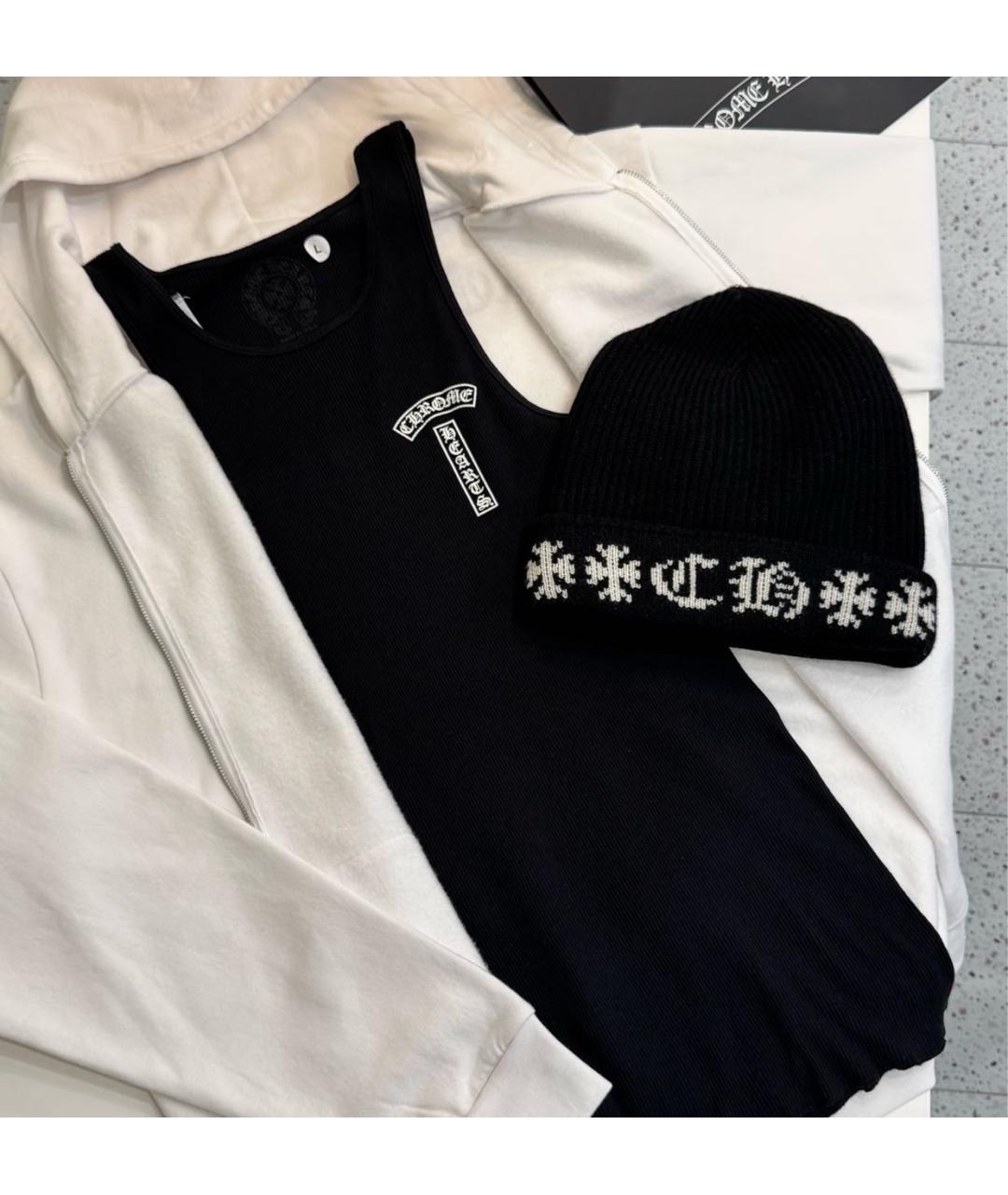CHROME HEARTS Черная кашемировая шапка, фото 7