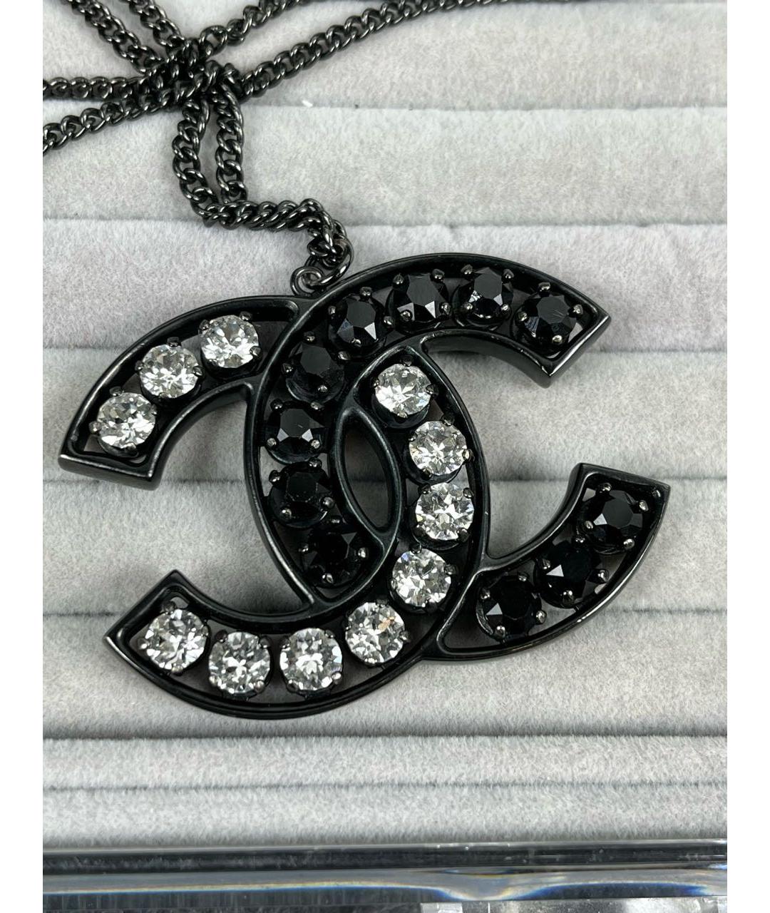 CHANEL Антрацитовое металлическое колье, фото 2