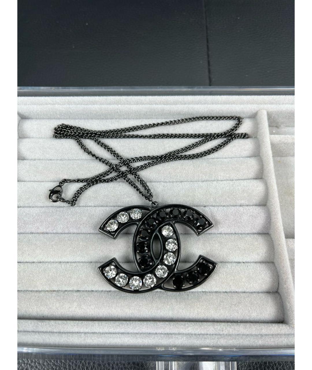 CHANEL Антрацитовое металлическое колье, фото 5