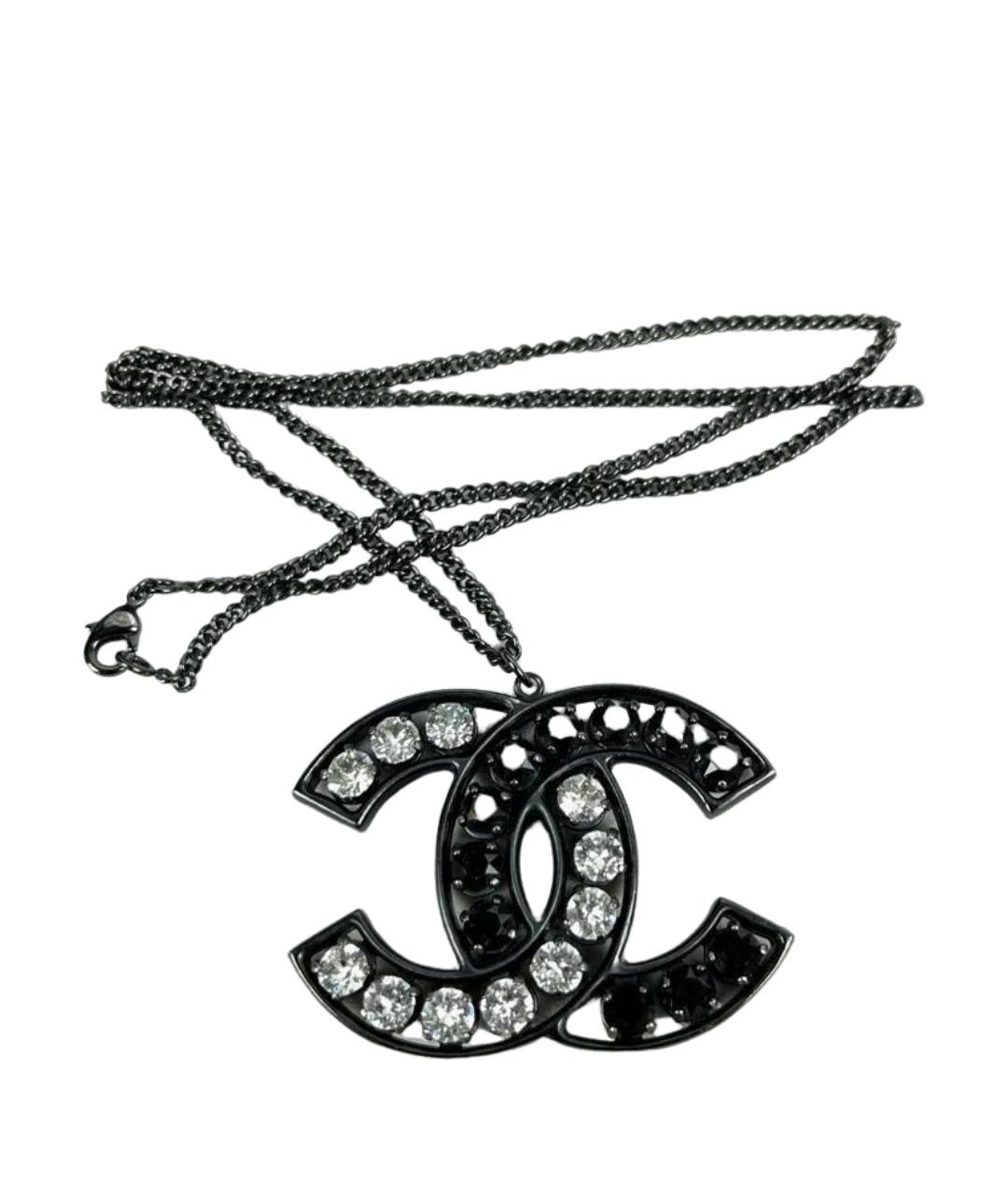 CHANEL Антрацитовое металлическое колье, фото 1