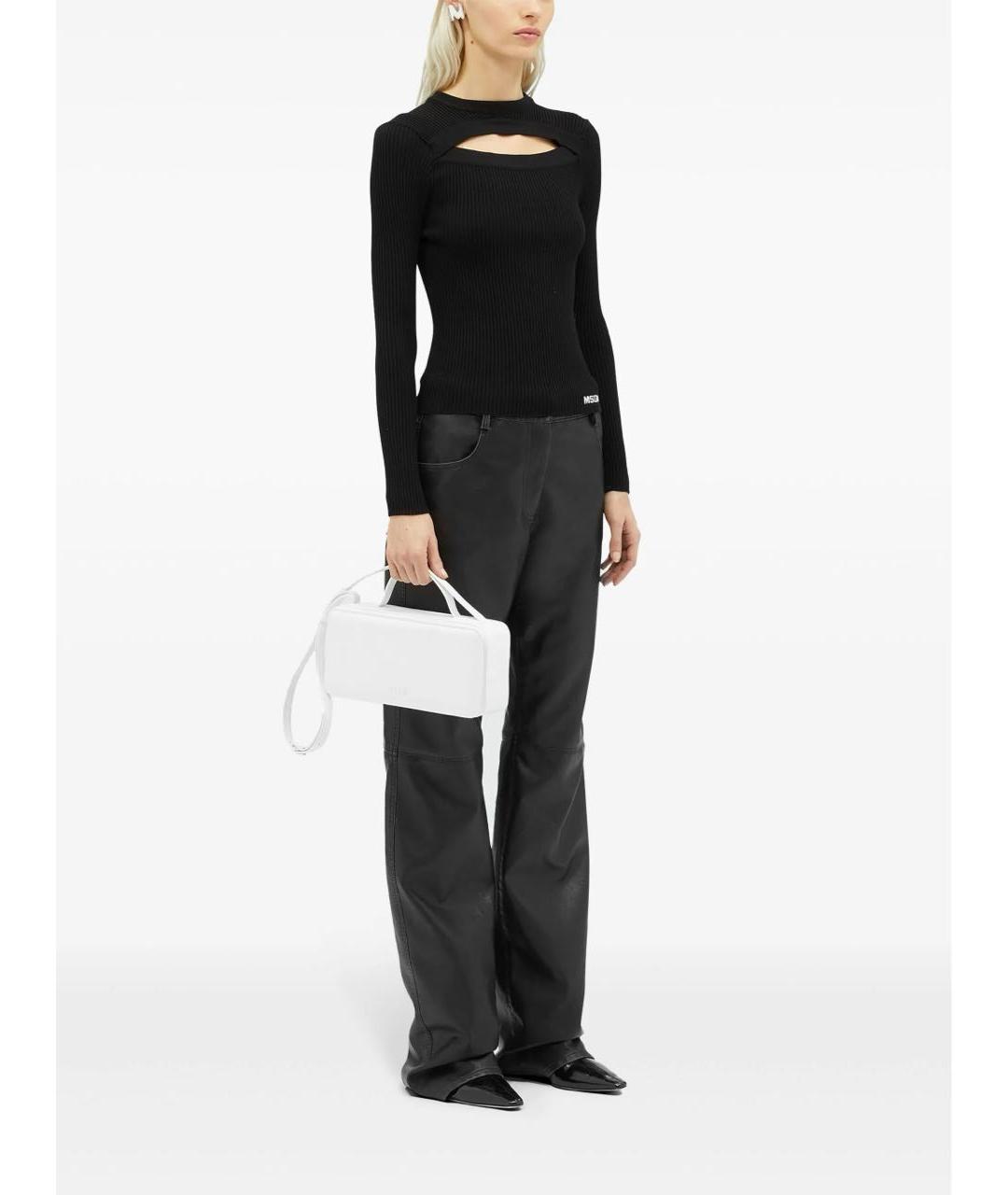 MSGM Черные прямые брюки, фото 4