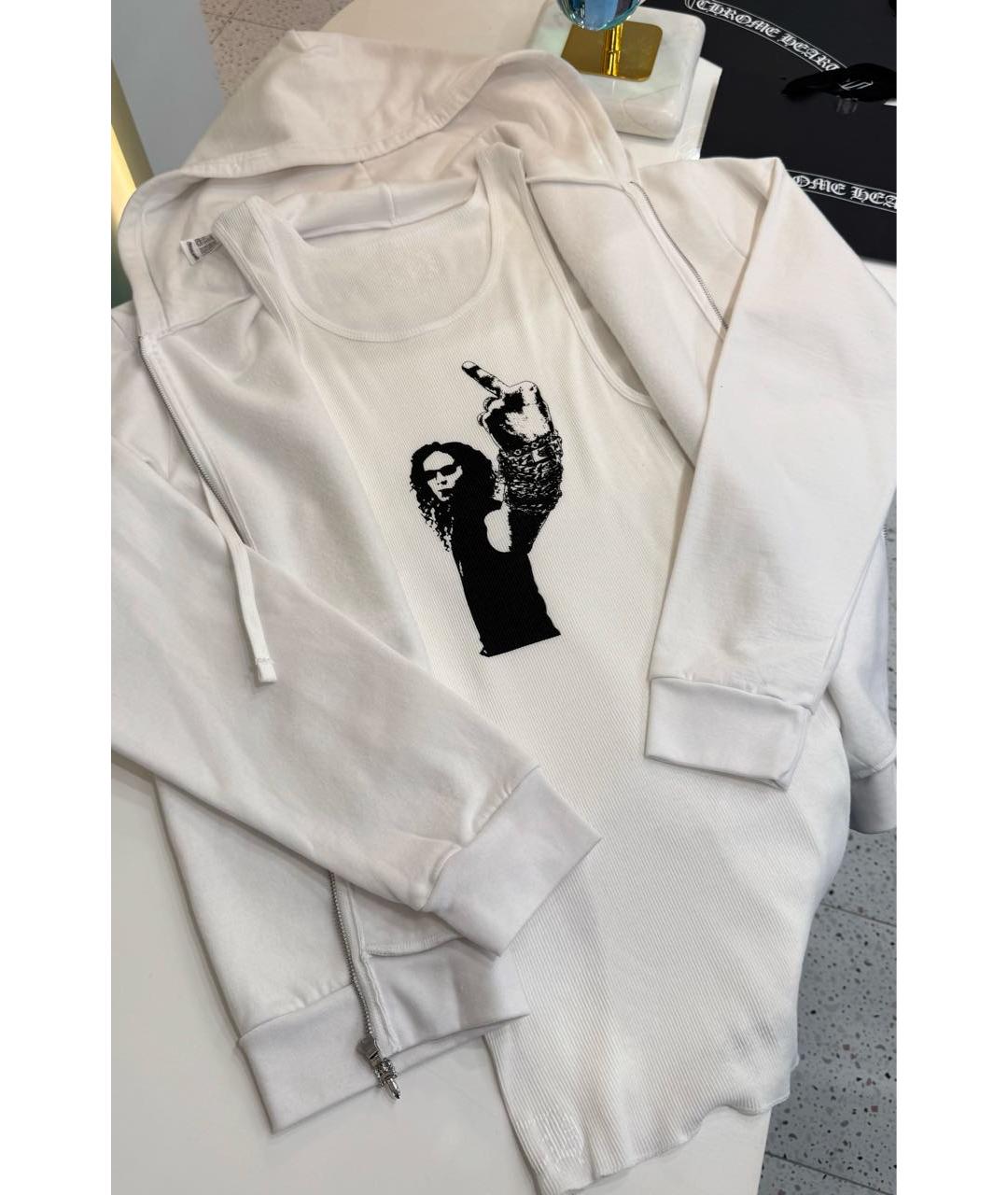 CHROME HEARTS Белая хлопковая майка, фото 6