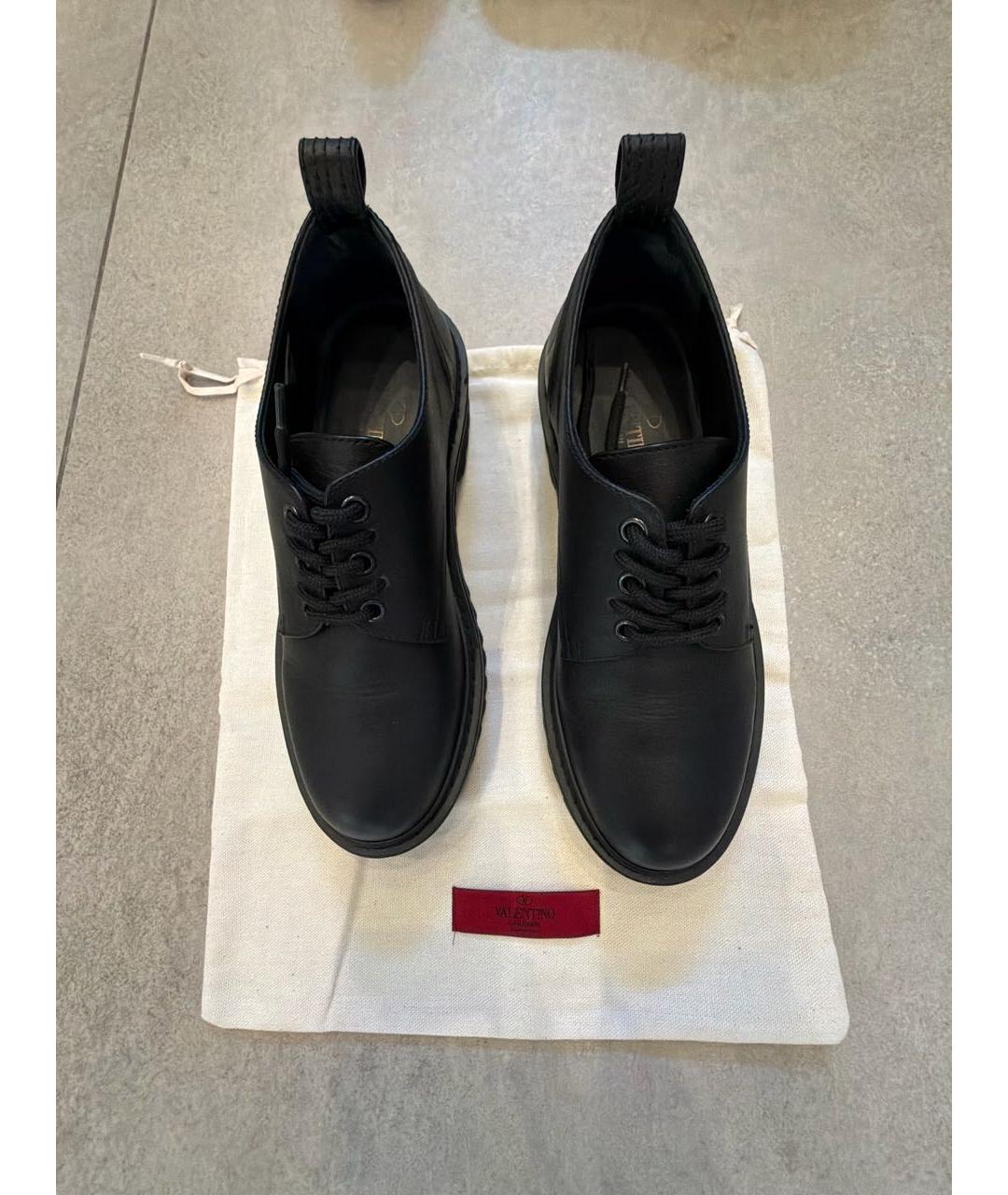 VALENTINO Черные кожаные ботинки, фото 2