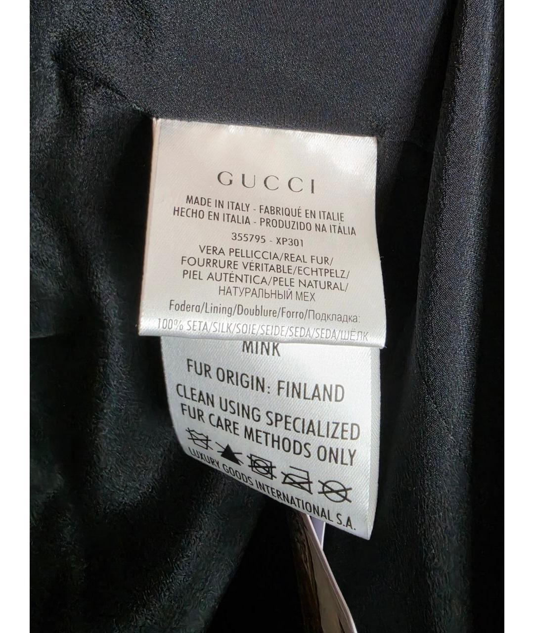 GUCCI Черная меховая шуба, фото 6