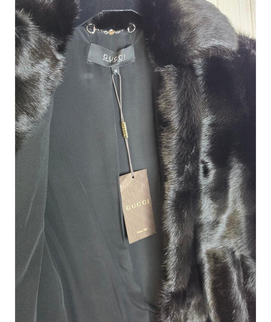 GUCCI Черная меховая шуба, фото 4