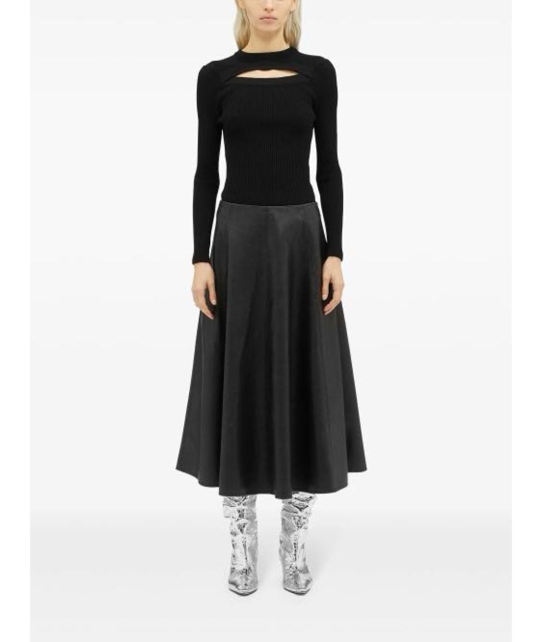 MSGM Черная юбка миди, фото 2