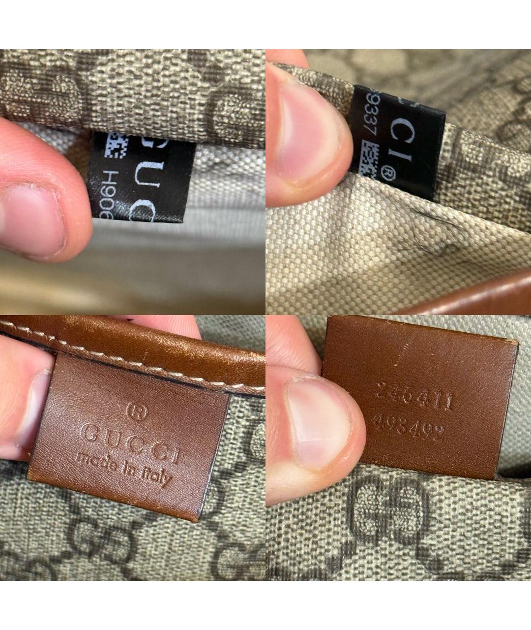 GUCCI Коричневая сумка на плечо из канвы, фото 4