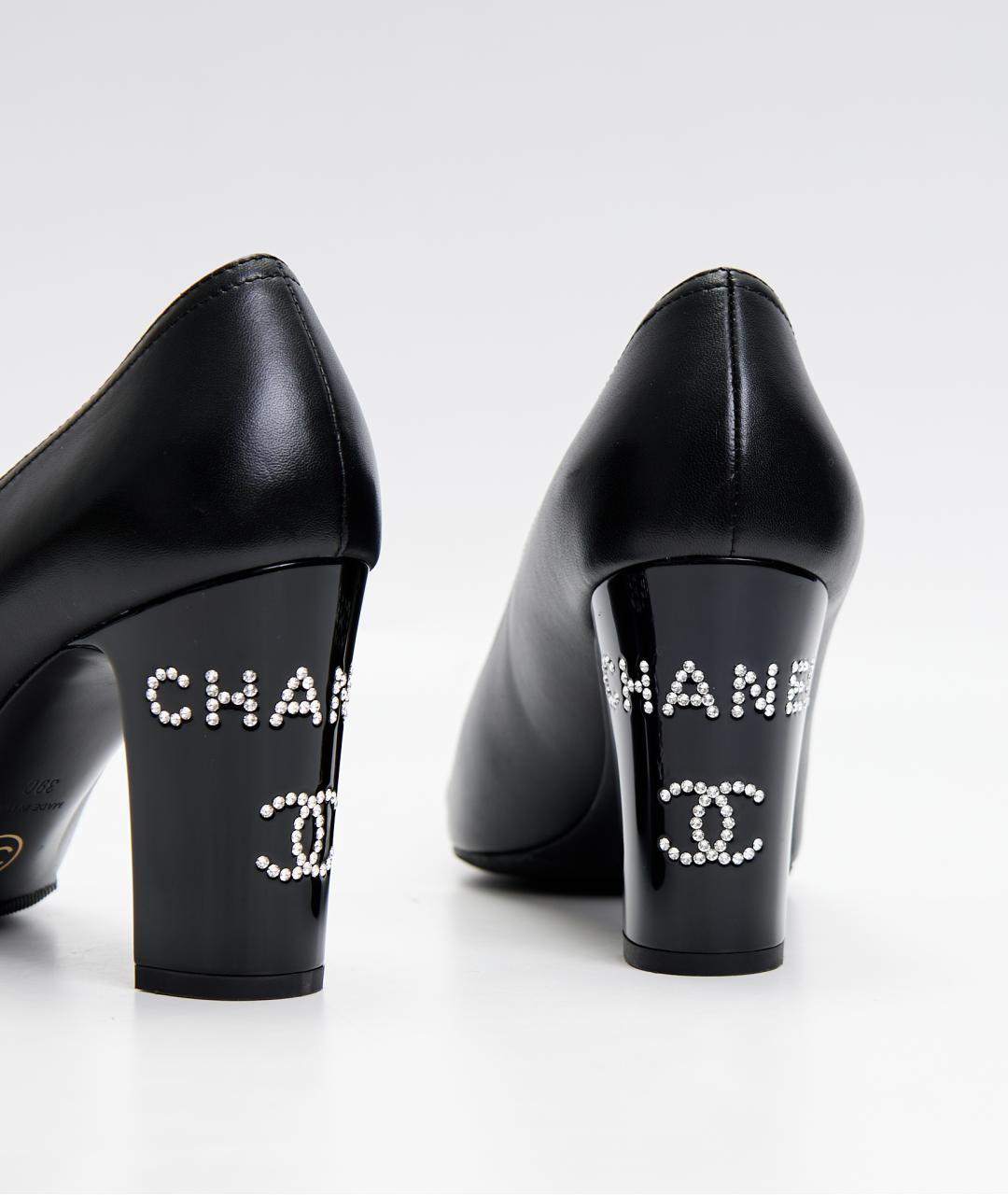 CHANEL Черные кожаные туфли, фото 3
