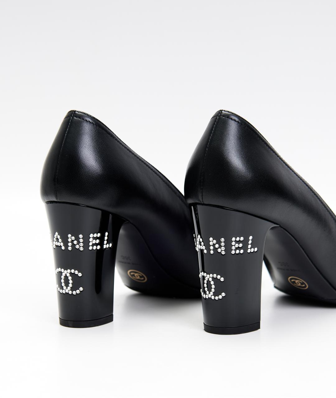 CHANEL Черные кожаные туфли, фото 4