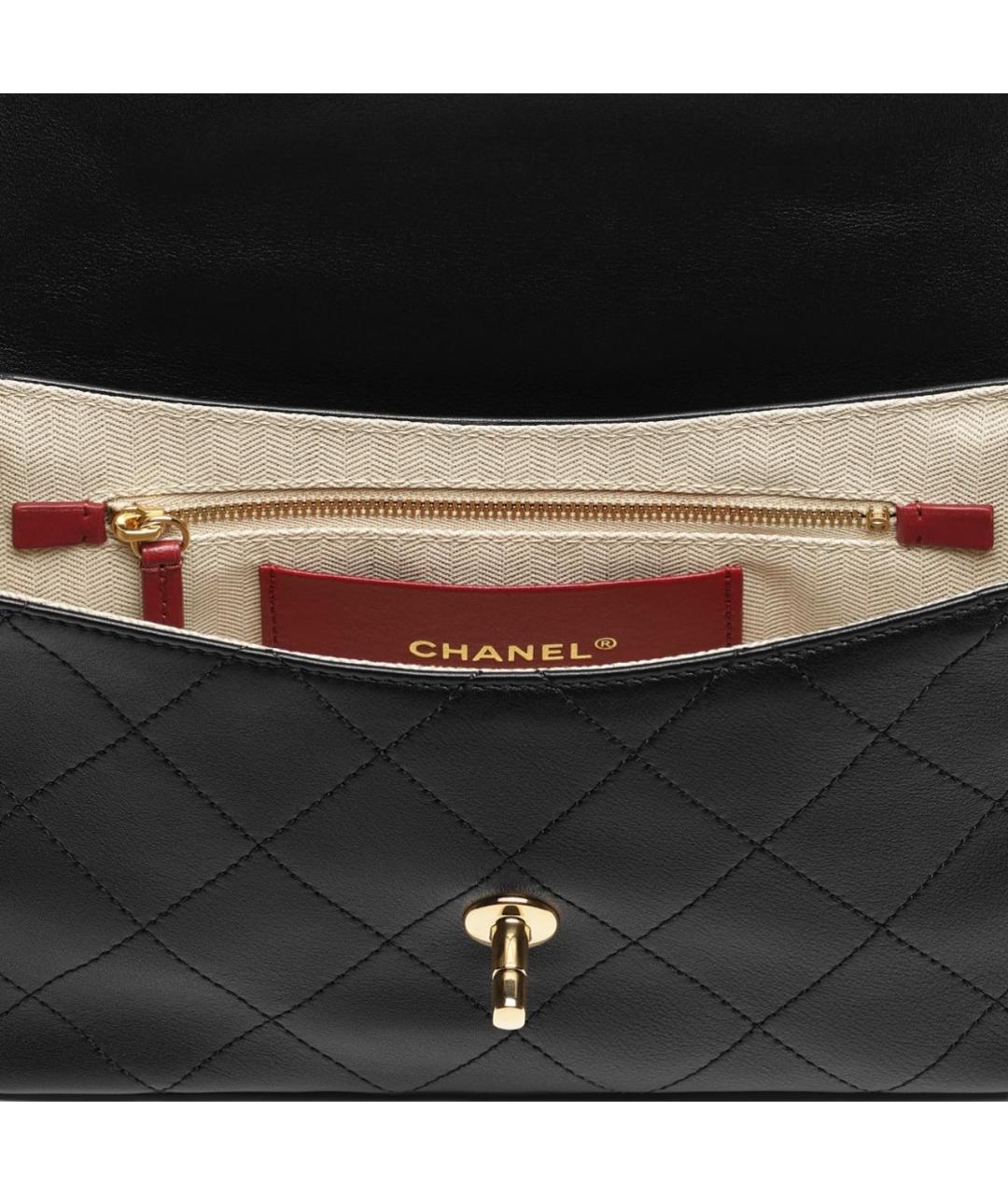 CHANEL Черная кожаная сумка через плечо, фото 3