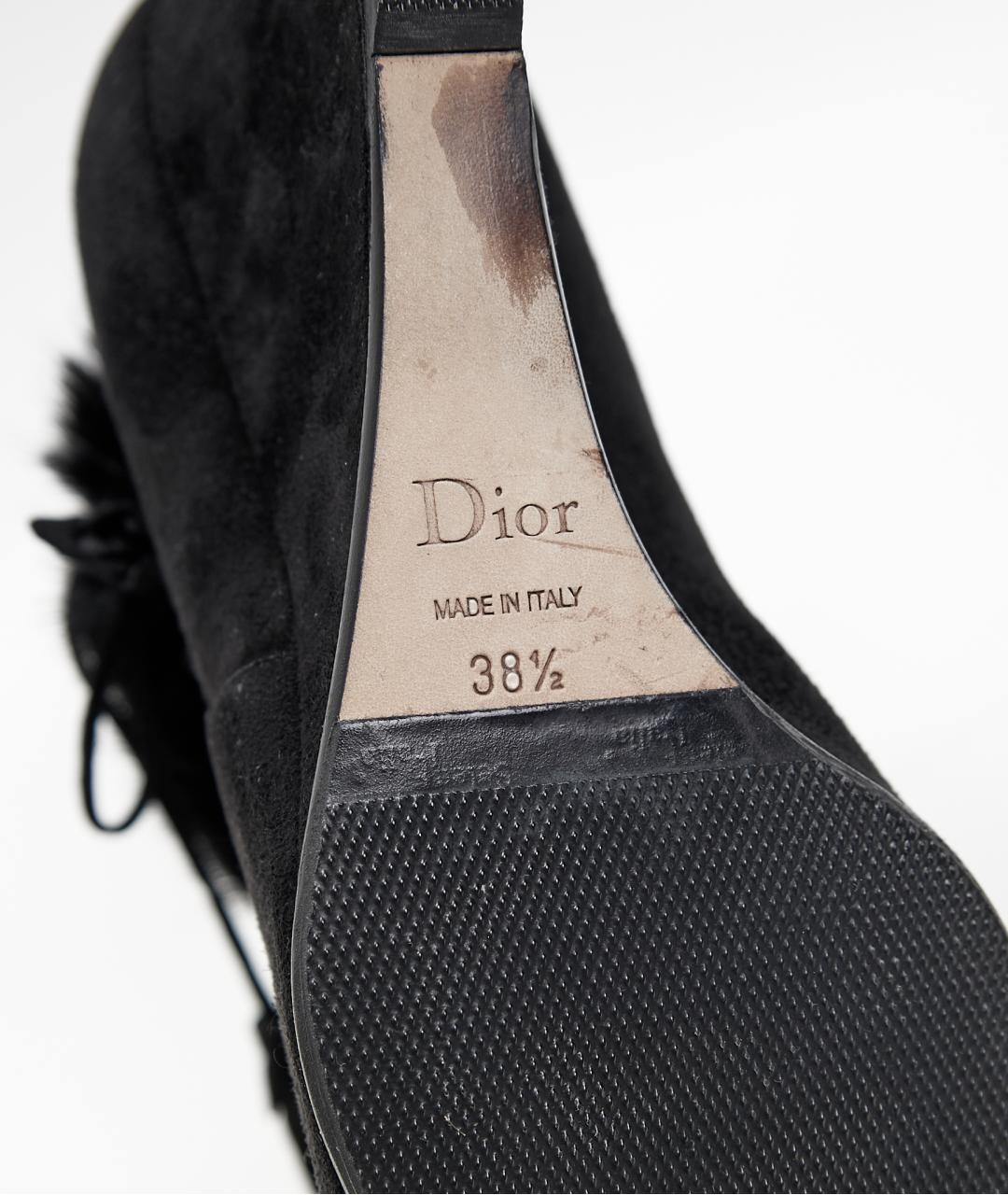 CHRISTIAN DIOR Черные замшевые ботильоны, фото 4