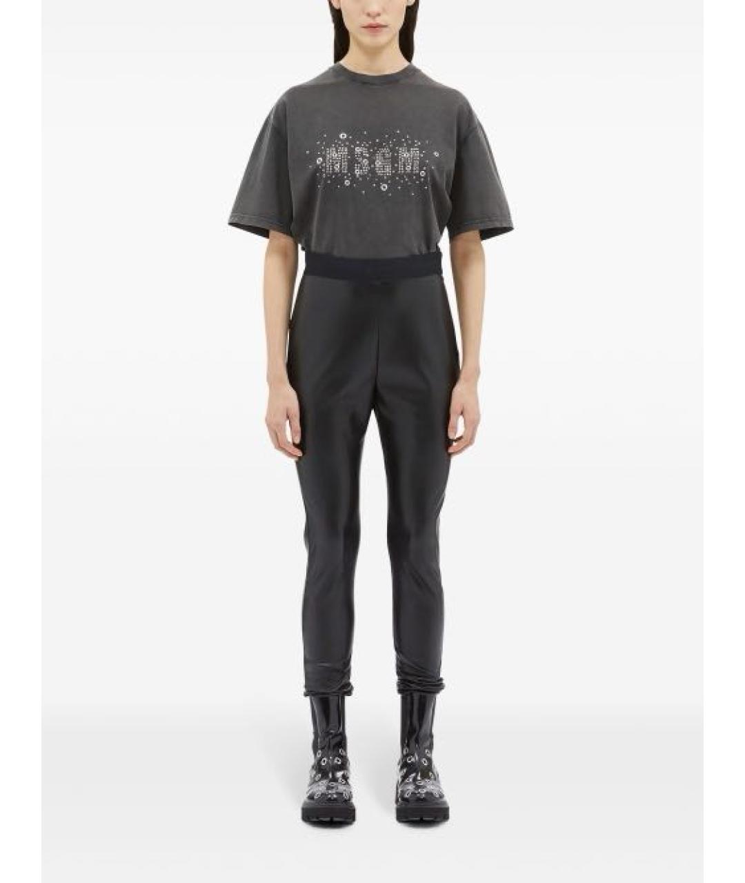 MSGM Черные полиэстеровые леггинсы и велосипедки, фото 2