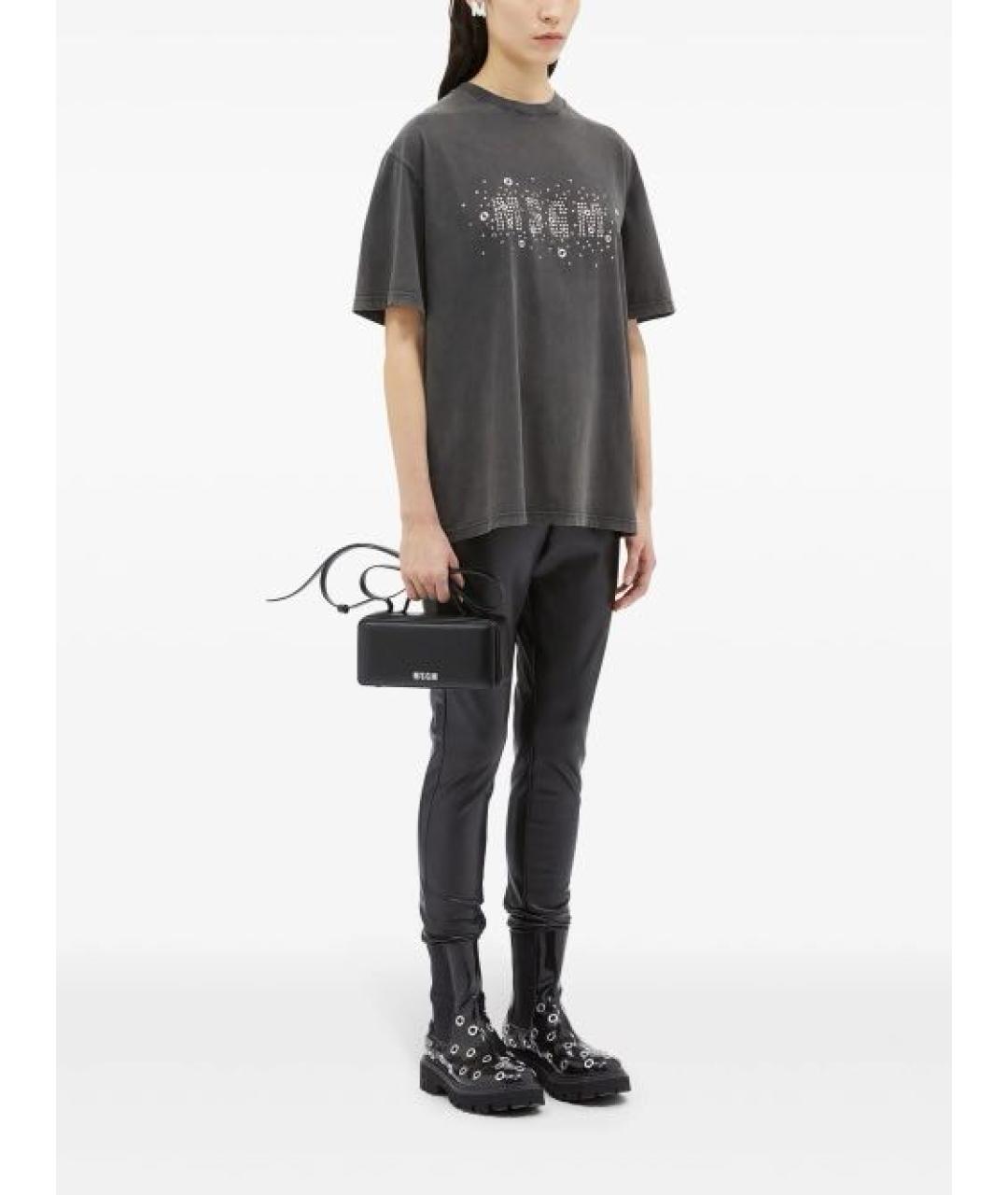 MSGM Черные полиэстеровые леггинсы и велосипедки, фото 4