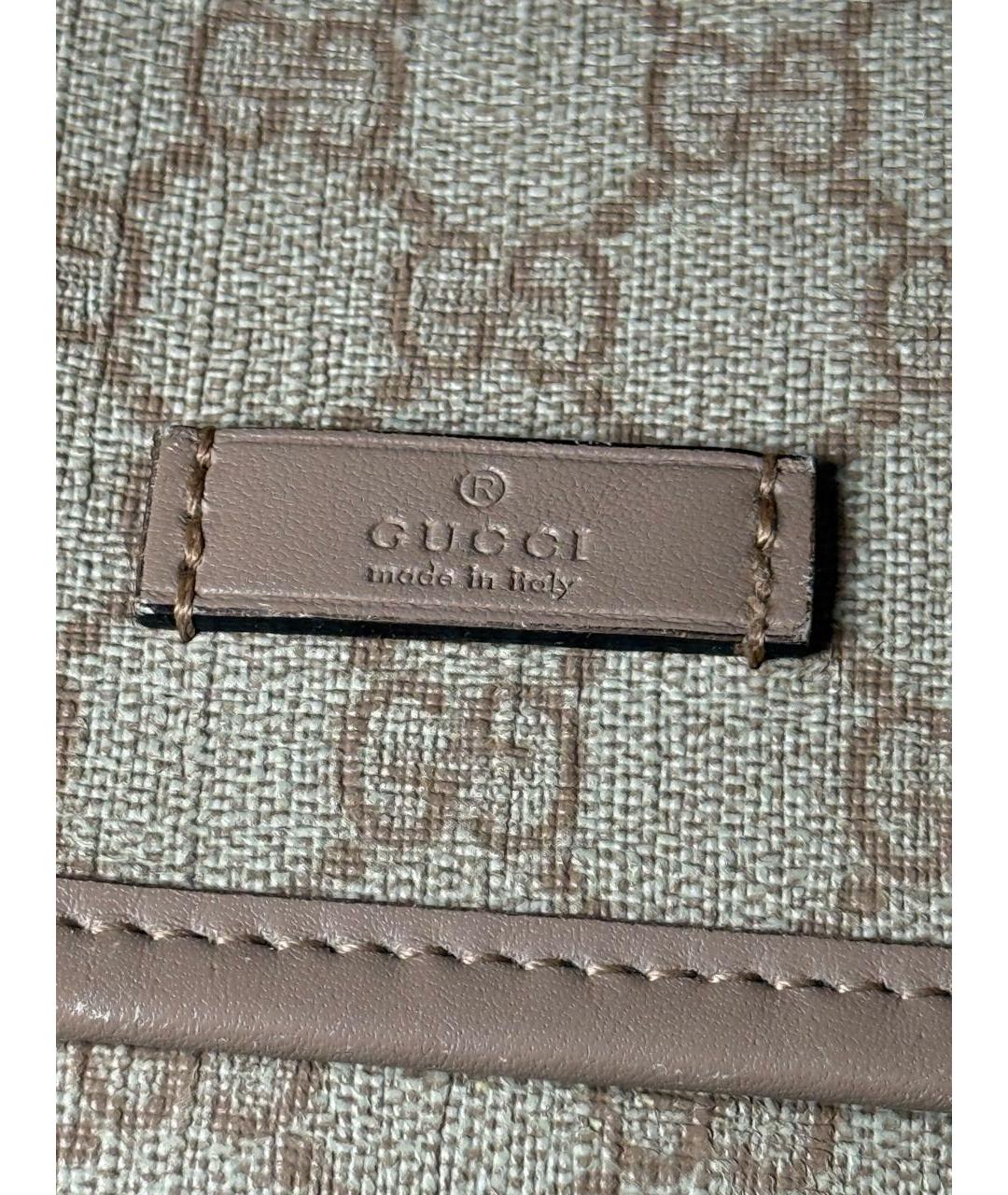 GUCCI Бежевая сумка на плечо из канвы, фото 7