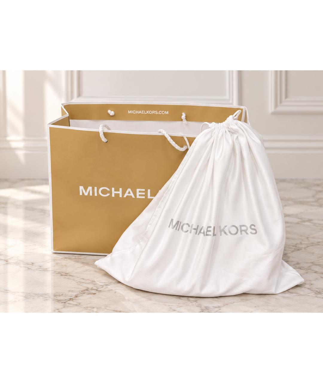 MICHAEL KORS Белая кожаная сумка через плечо, фото 6