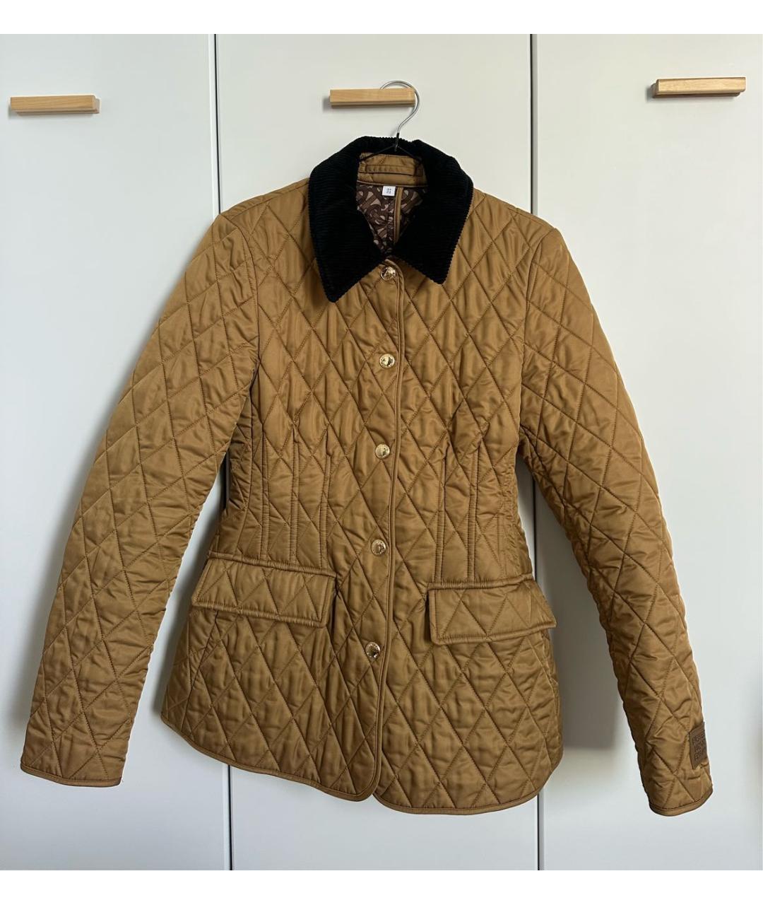 BURBERRY Горчичная полиэстеровая куртка, фото 9