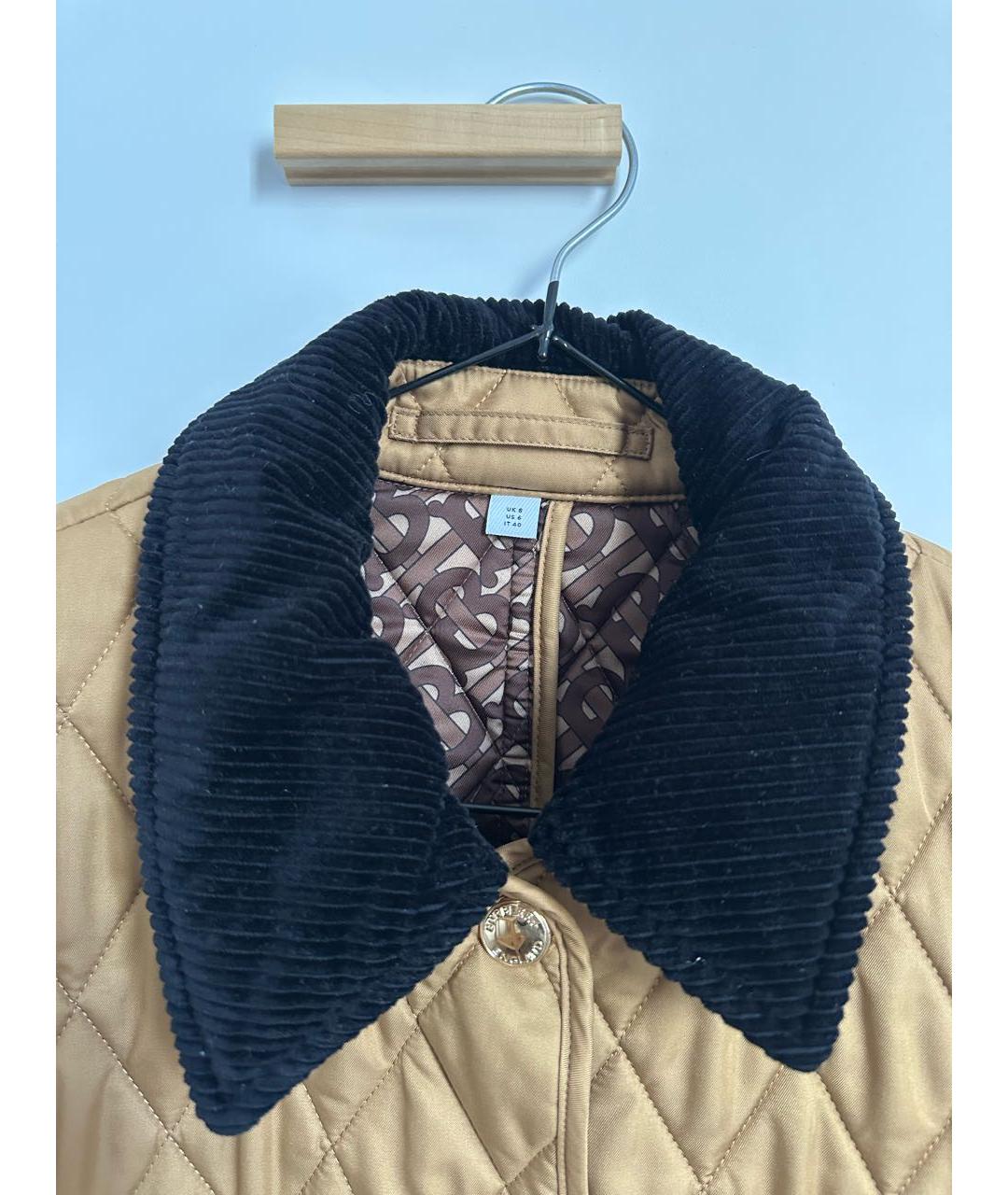 BURBERRY Горчичная полиэстеровая куртка, фото 3