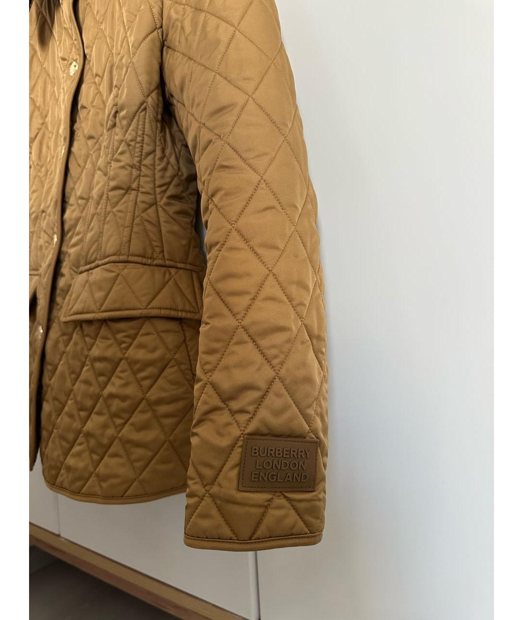 BURBERRY Горчичная полиэстеровая куртка, фото 5