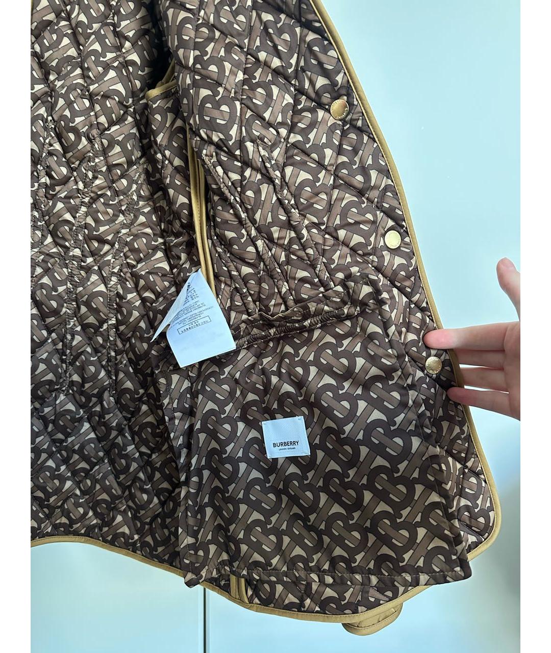 BURBERRY Горчичная полиэстеровая куртка, фото 6