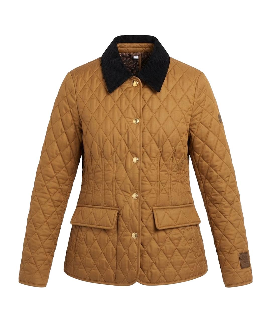 BURBERRY Горчичная полиэстеровая куртка, фото 1