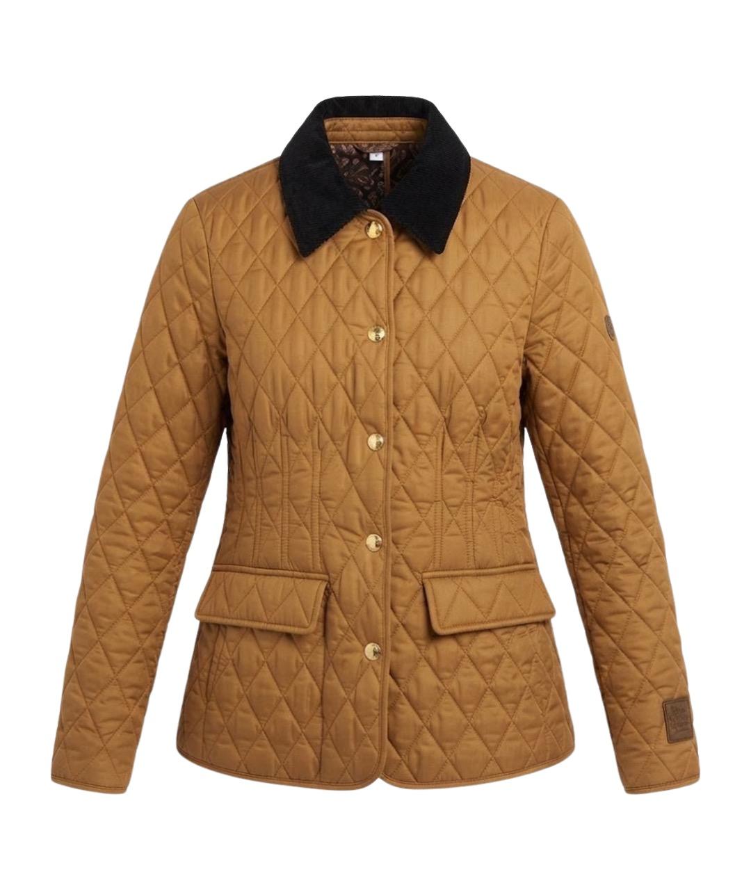 BURBERRY Горчичная полиэстеровая куртка, фото 1