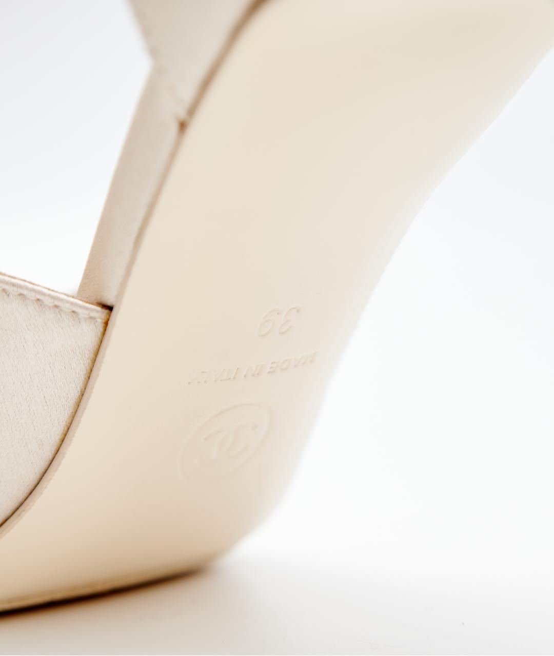 CHANEL Бежевые текстильные туфли, фото 5