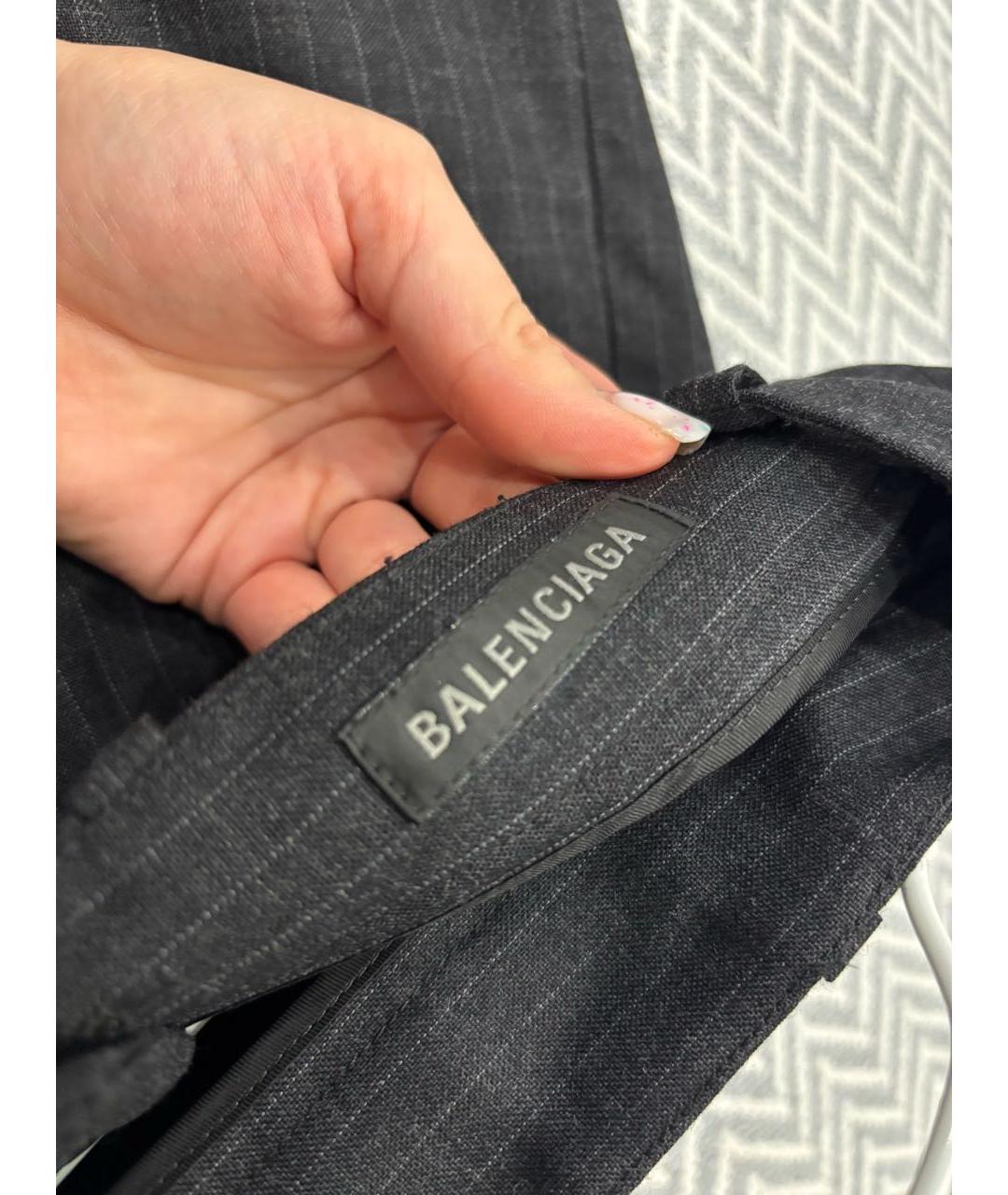 BALENCIAGA Черная шерстяная юбка миди, фото 5