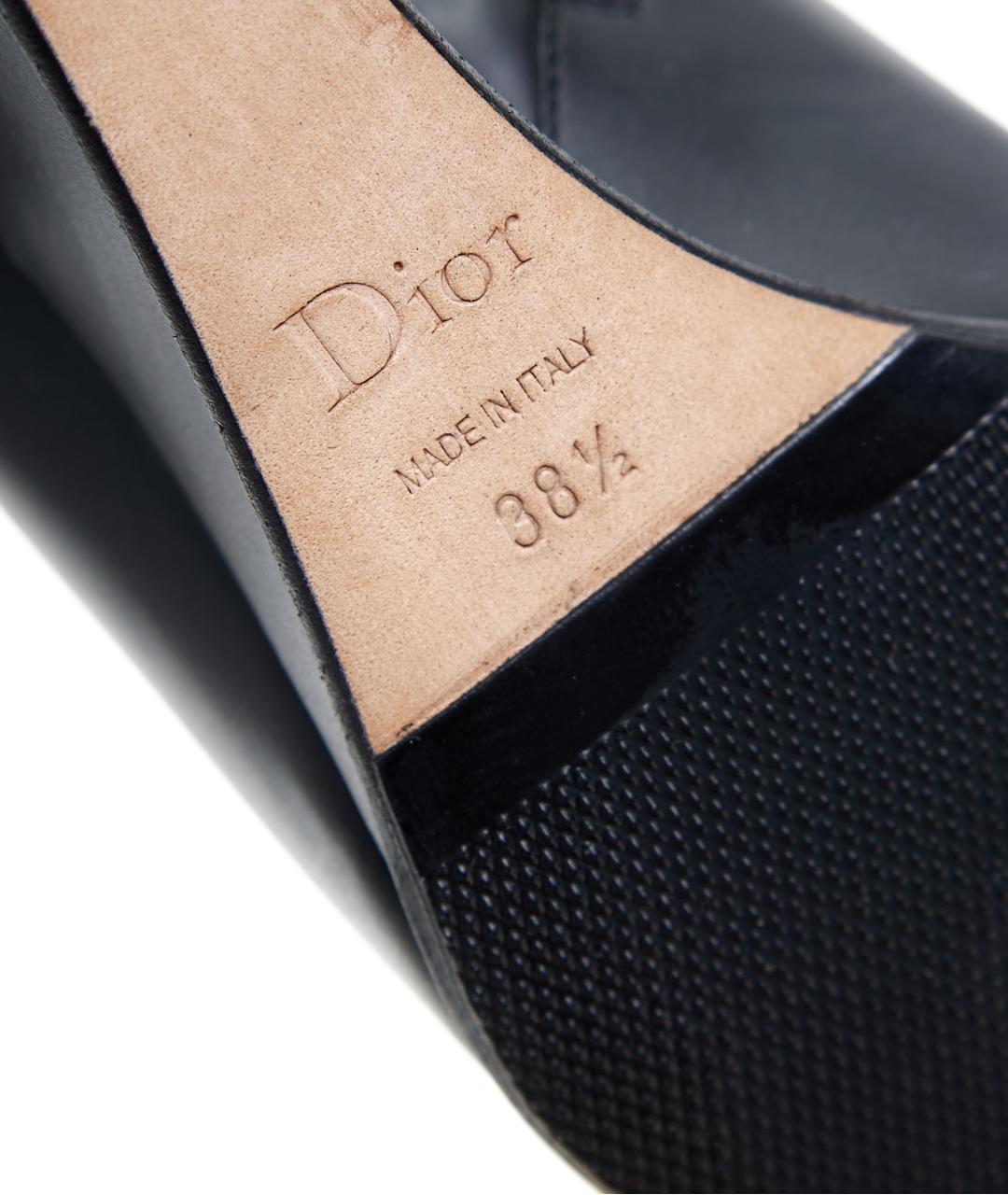 CHRISTIAN DIOR Черные кожаные ботильоны, фото 5