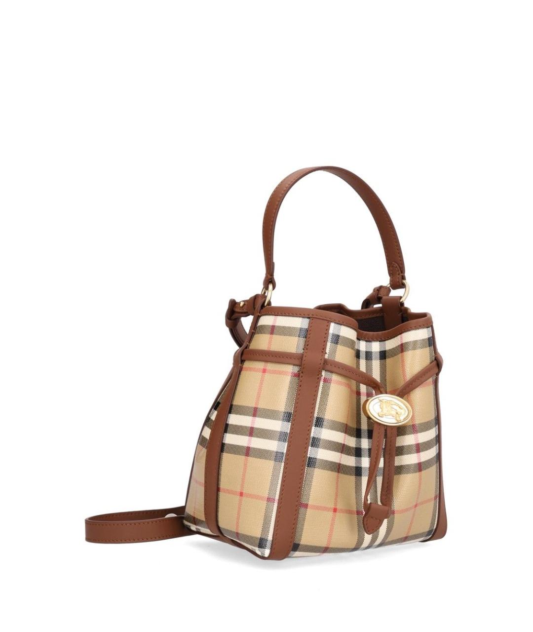BURBERRY Бежевая сумка через плечо из канвы, фото 2