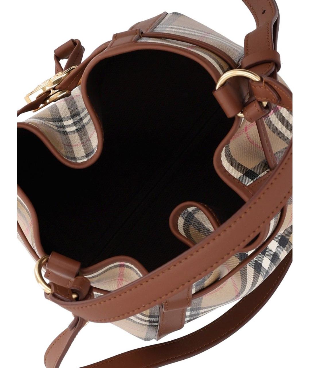 BURBERRY Бежевая сумка через плечо из канвы, фото 4