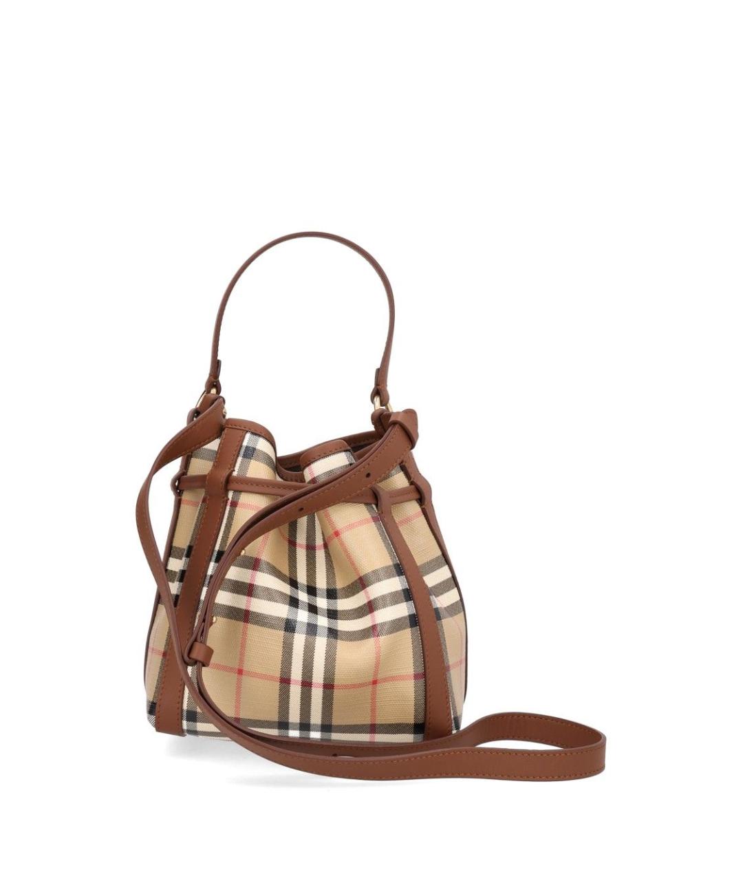 BURBERRY Бежевая сумка через плечо из канвы, фото 3