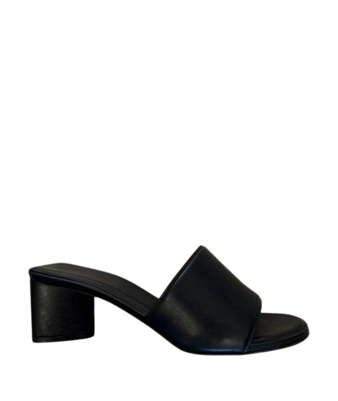 BOTTEGA VENETA Черные кожаные мюли, фото 1