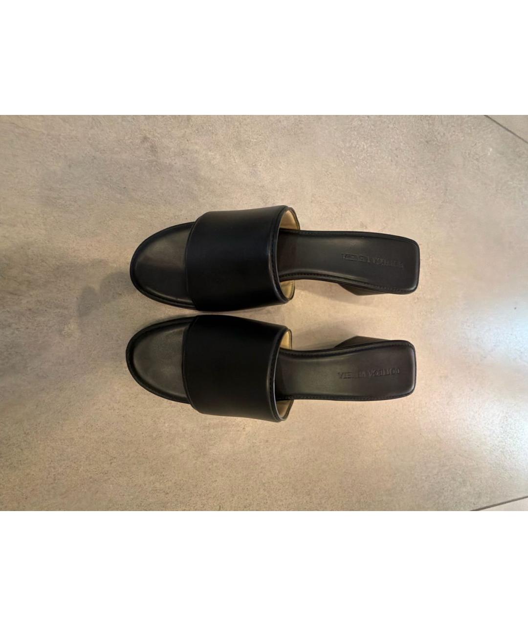 BOTTEGA VENETA Черные кожаные мюли, фото 2