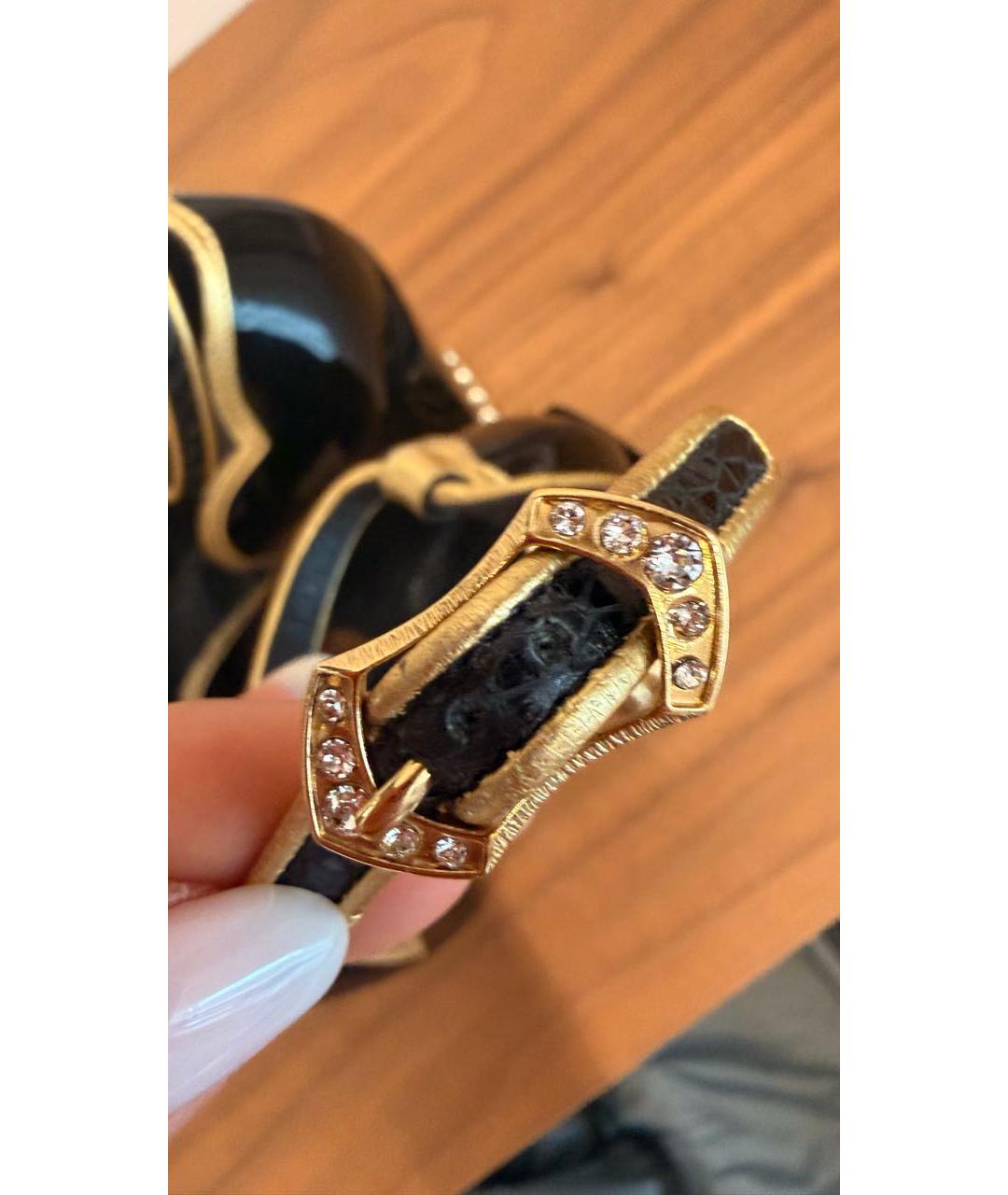 DOLCE&GABBANA Черные босоножки из лакированной кожи, фото 5