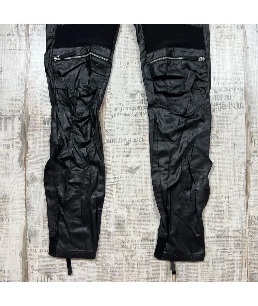MARITHE FRANCOIS GIRBAUD Черные полиэстеровые брюки узкие, фото 4
