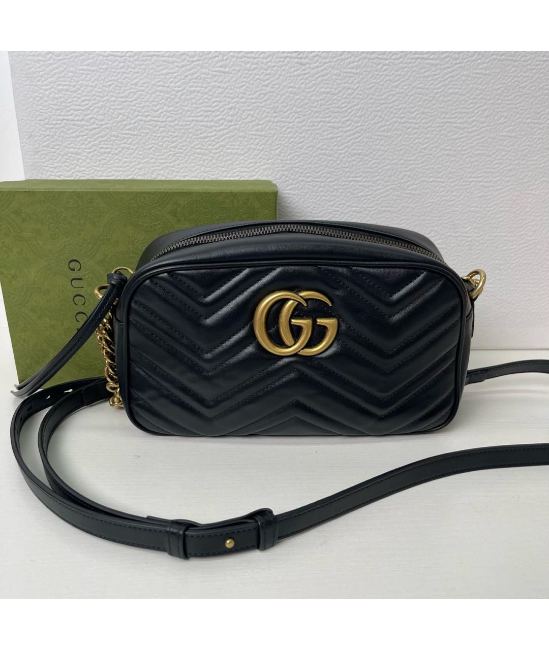 GUCCI Черная кожаная сумка через плечо, фото 2
