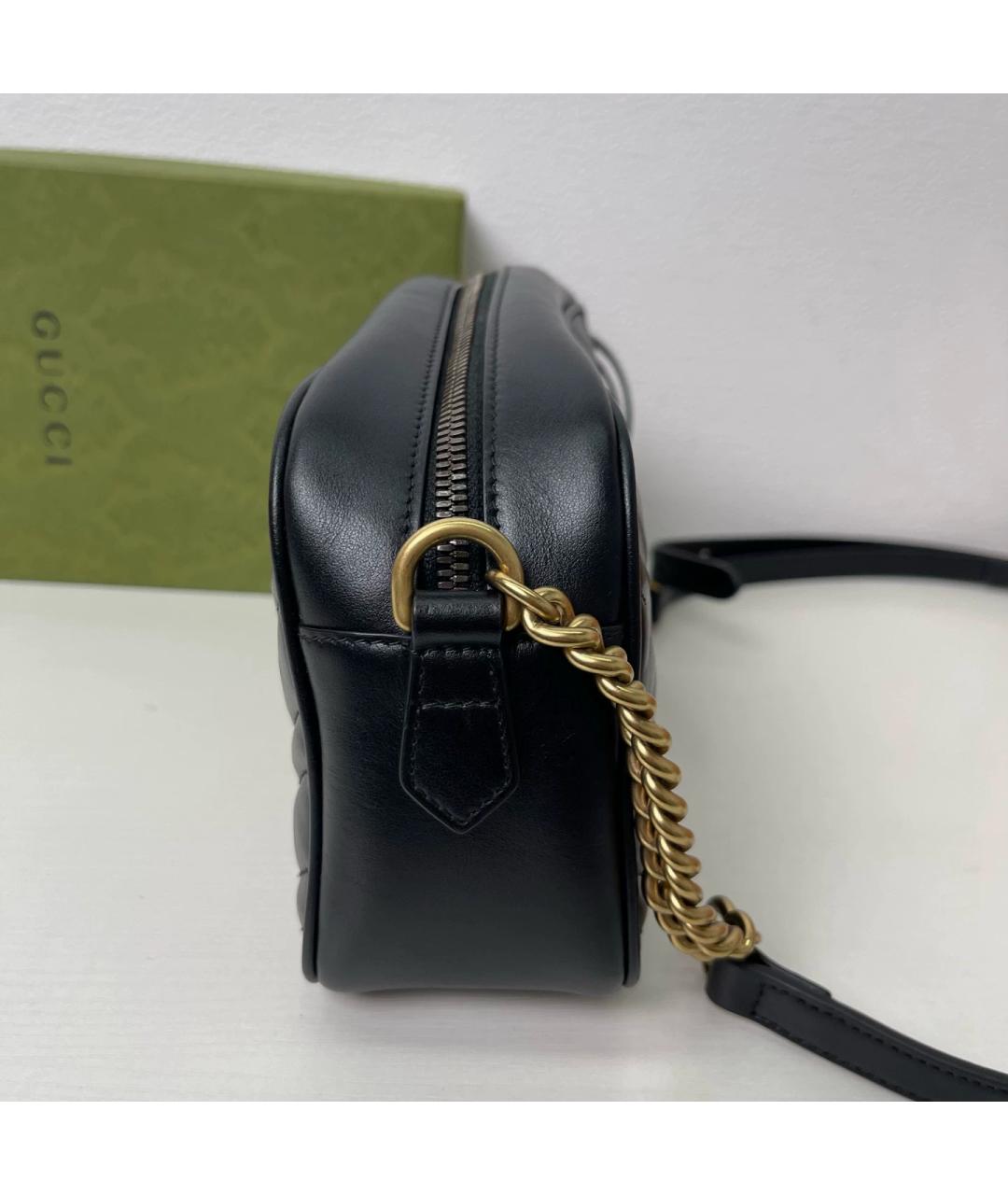 GUCCI Черная кожаная сумка через плечо, фото 7