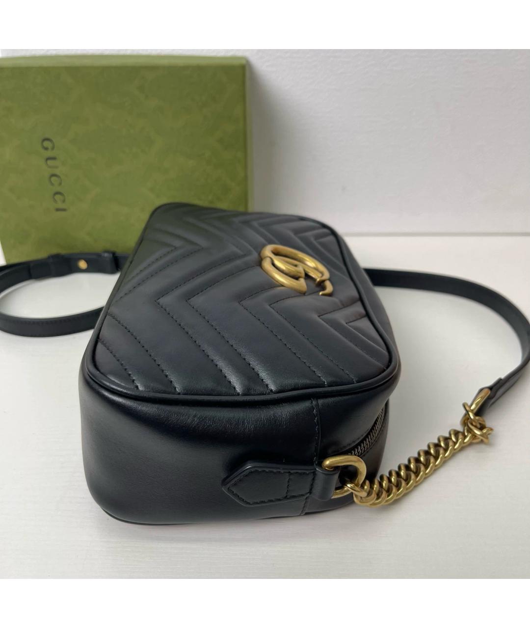 GUCCI Черная кожаная сумка через плечо, фото 6