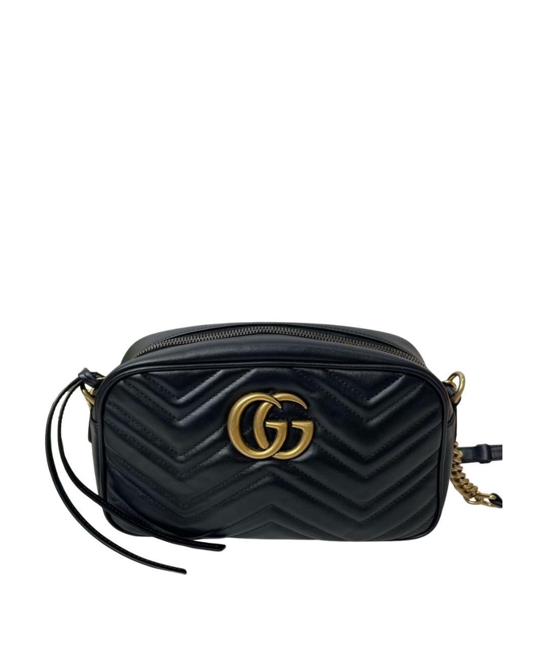 GUCCI Черная кожаная сумка через плечо, фото 1