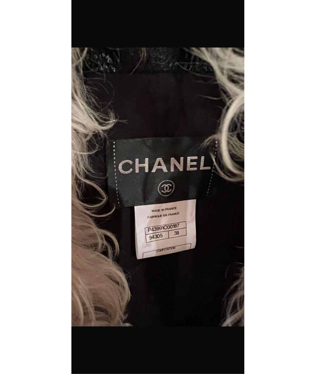 CHANEL Черная кожаная дубленка, фото 3