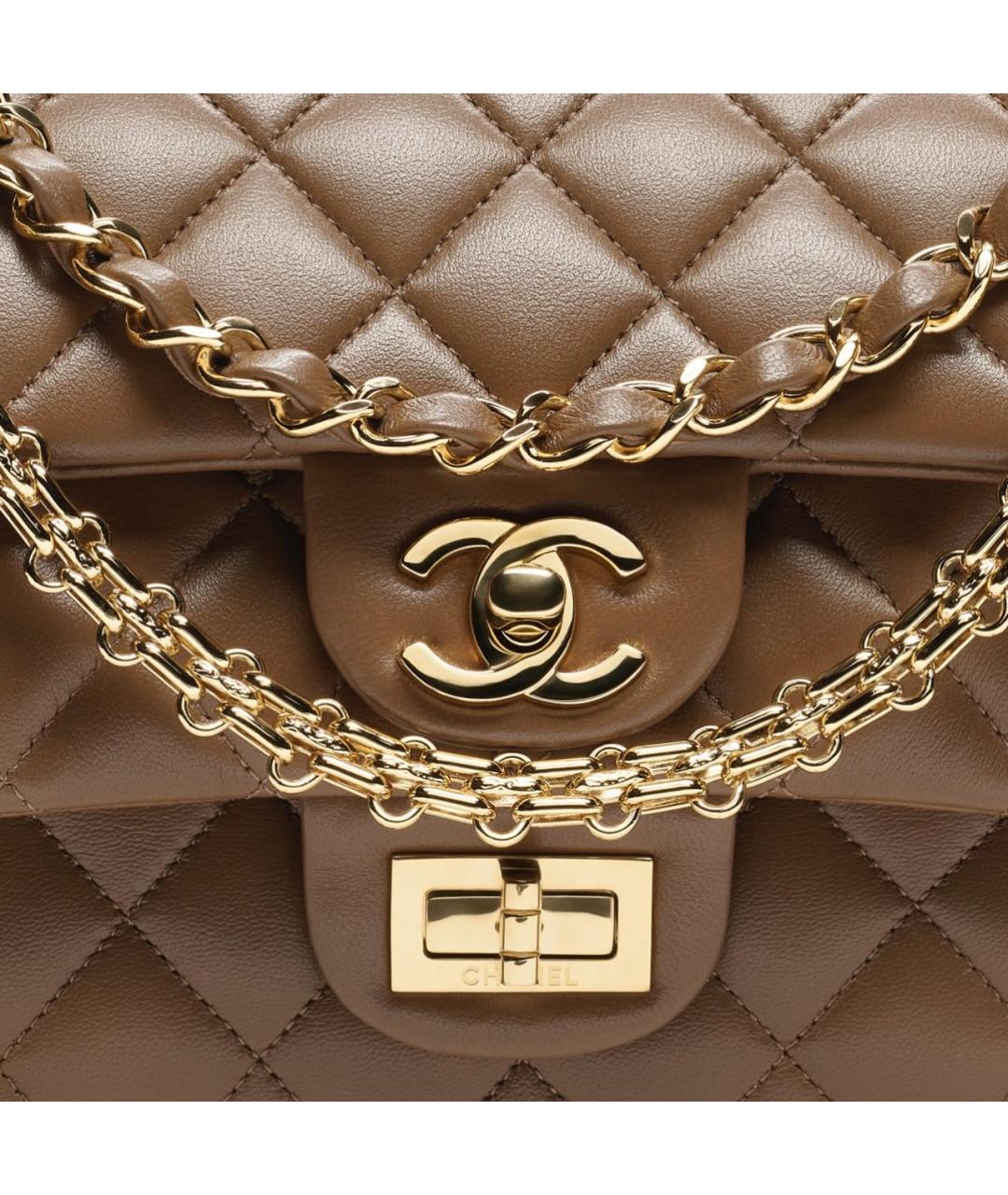 CHANEL Коричневая кожаная сумка через плечо, фото 4