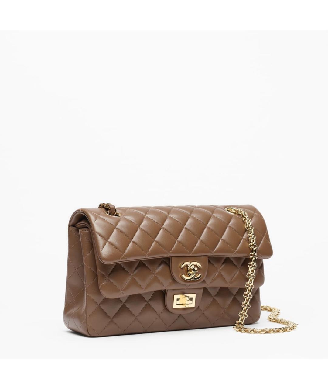 CHANEL Коричневая кожаная сумка через плечо, фото 2