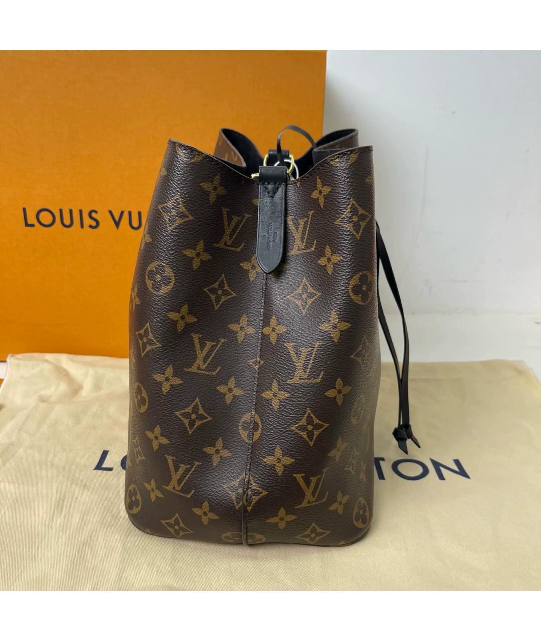 LOUIS VUITTON Черная кожаная сумка через плечо, фото 4