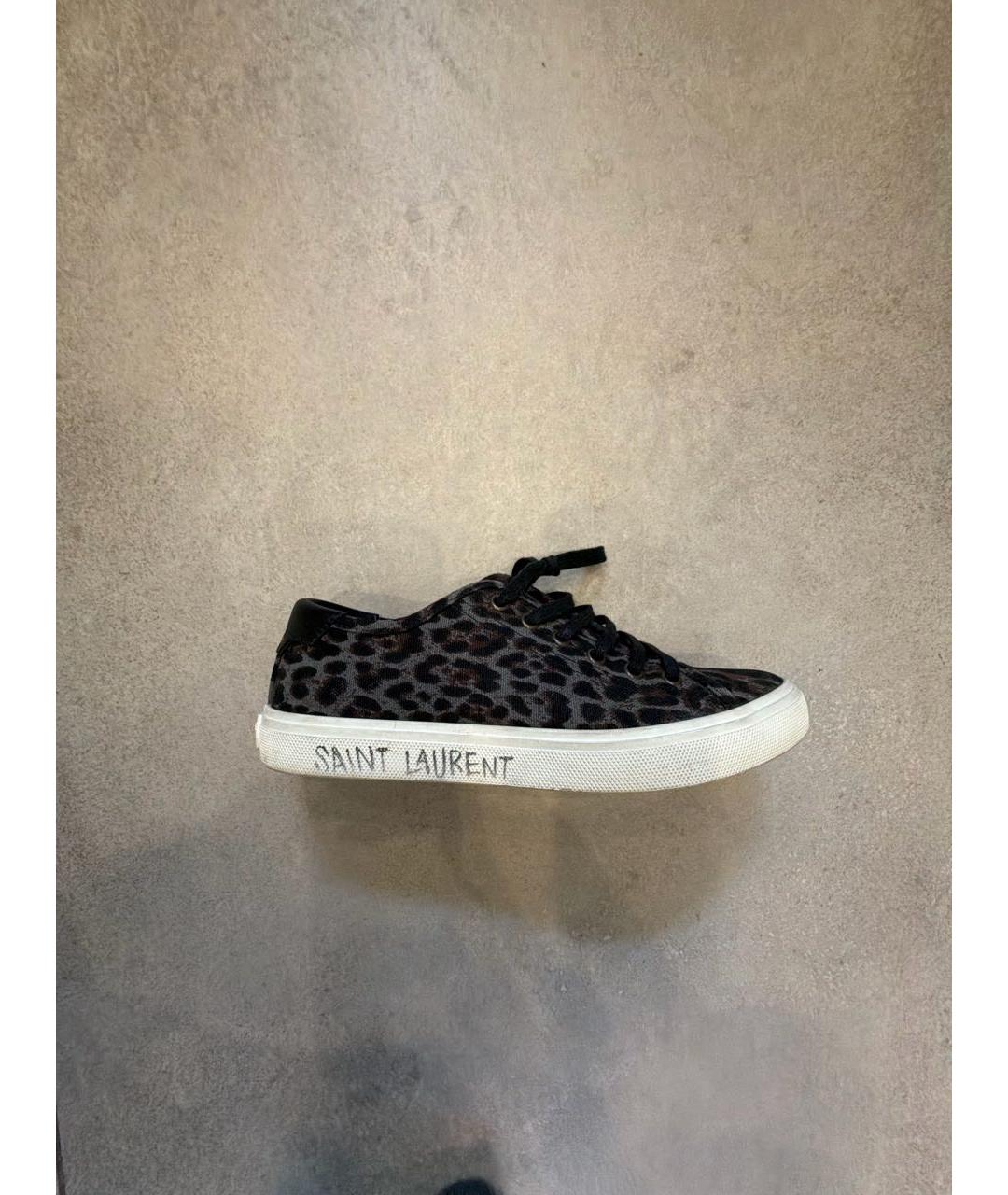 SAINT LAURENT Хаки текстильные кеды, фото 6