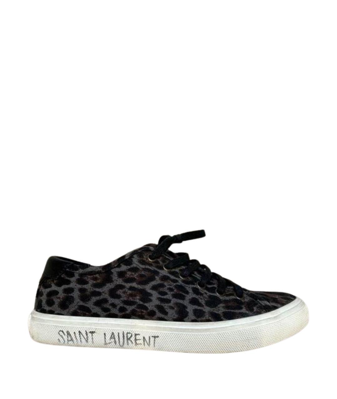 SAINT LAURENT Хаки текстильные кеды, фото 1