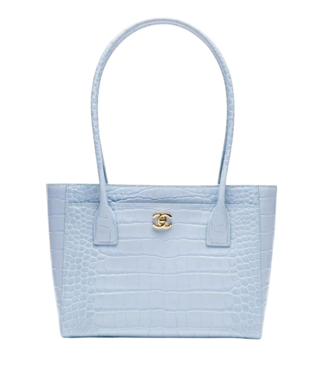 CHANEL Голубая кожаная сумка тоут, фото 1