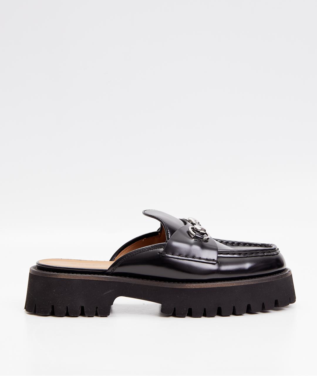 GUCCI Черные кожаные мюли, фото 7