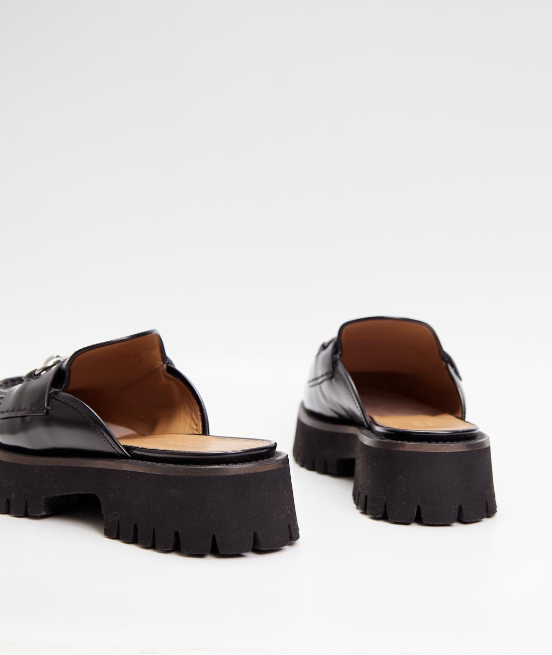 GUCCI Черные кожаные мюли, фото 4